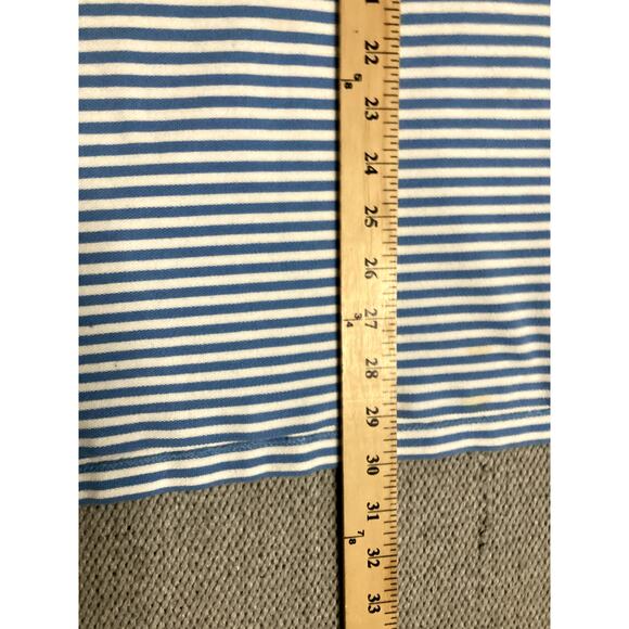 Polo Ralph Lauren Knit Polo Shirt Mens XXL Blue Striped Jersey Knit Casual Pony - Picture 9 of 11